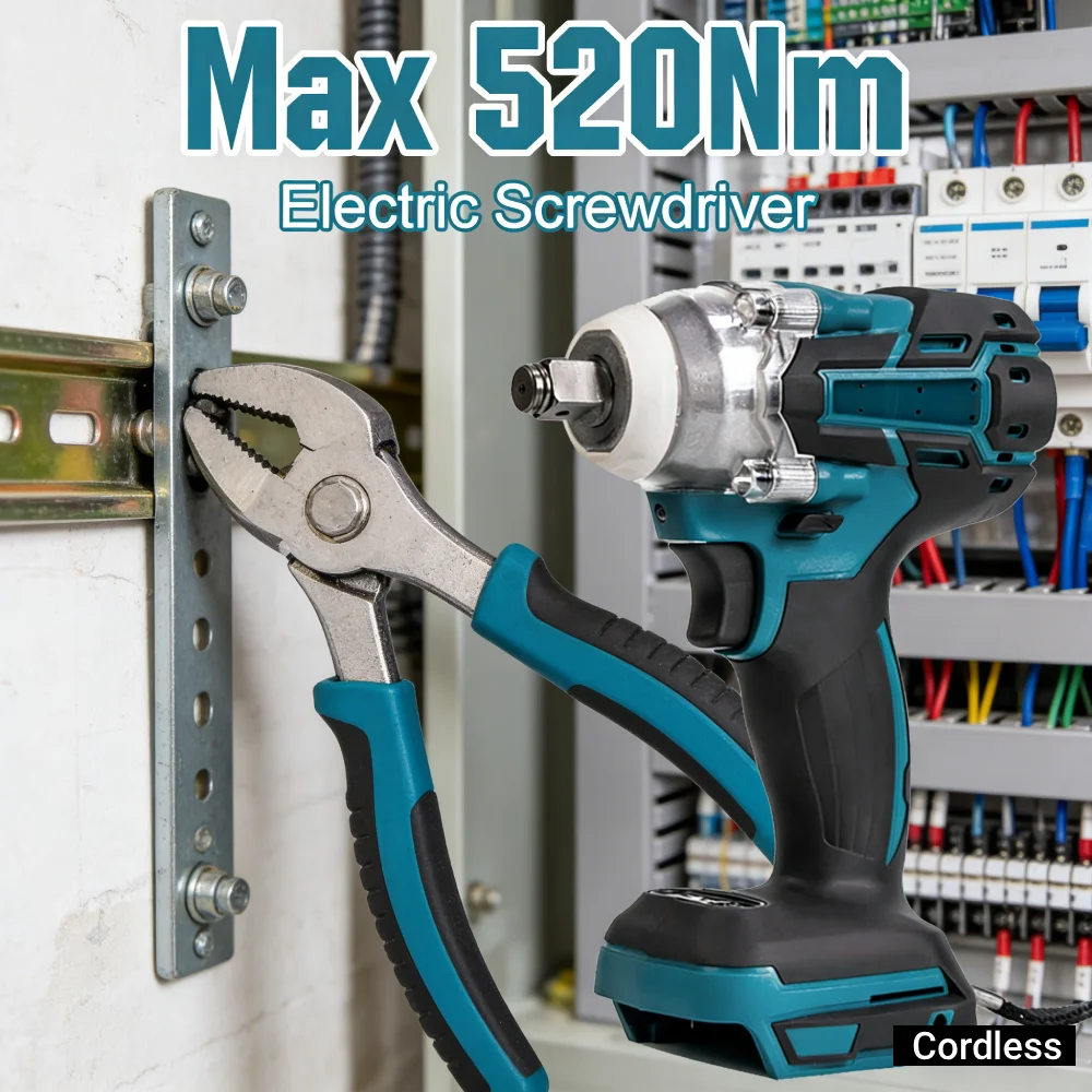 

Cordless Wrench Rechargeable Battery Electric Drill Without Battery Cordless Lithium Battery Drill Max 520Nm for Makita Battery