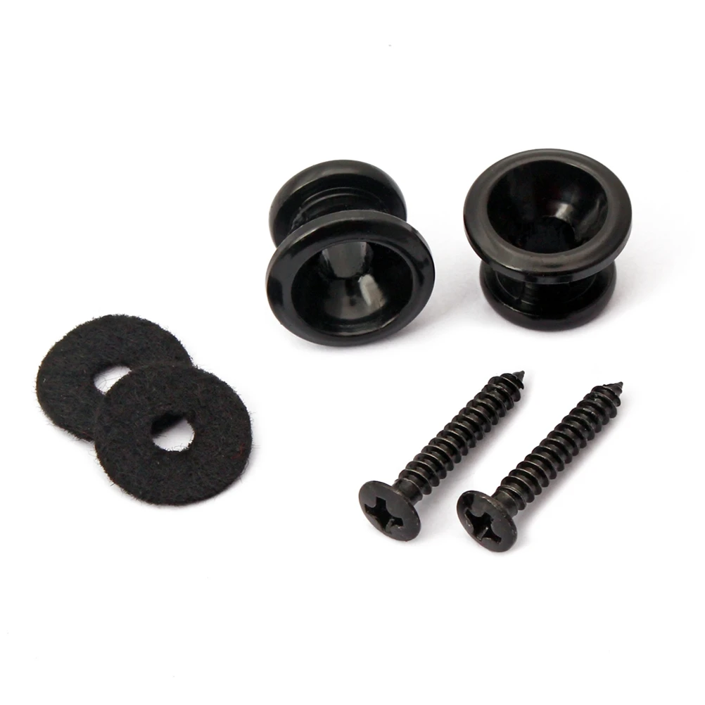

Metal Guitar Strap Locks Solid Steel Electric Buttons Professional Accessories Replacement Black