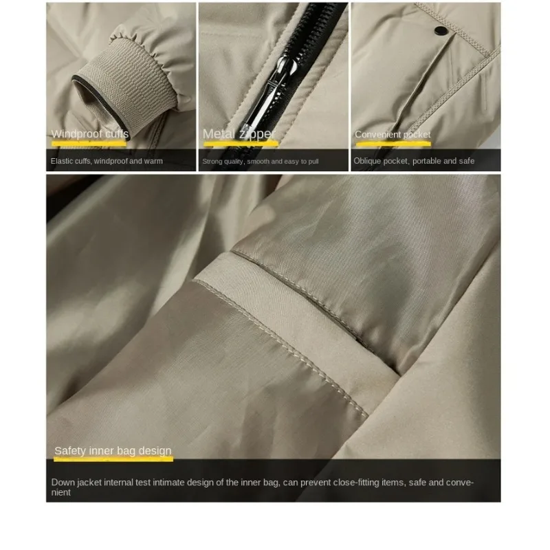 Piumino leggero da uomo invernale nuovo articolo collo da baseball di mezza età e anziani top caldo sportivo per il tempo libero di fascia alta