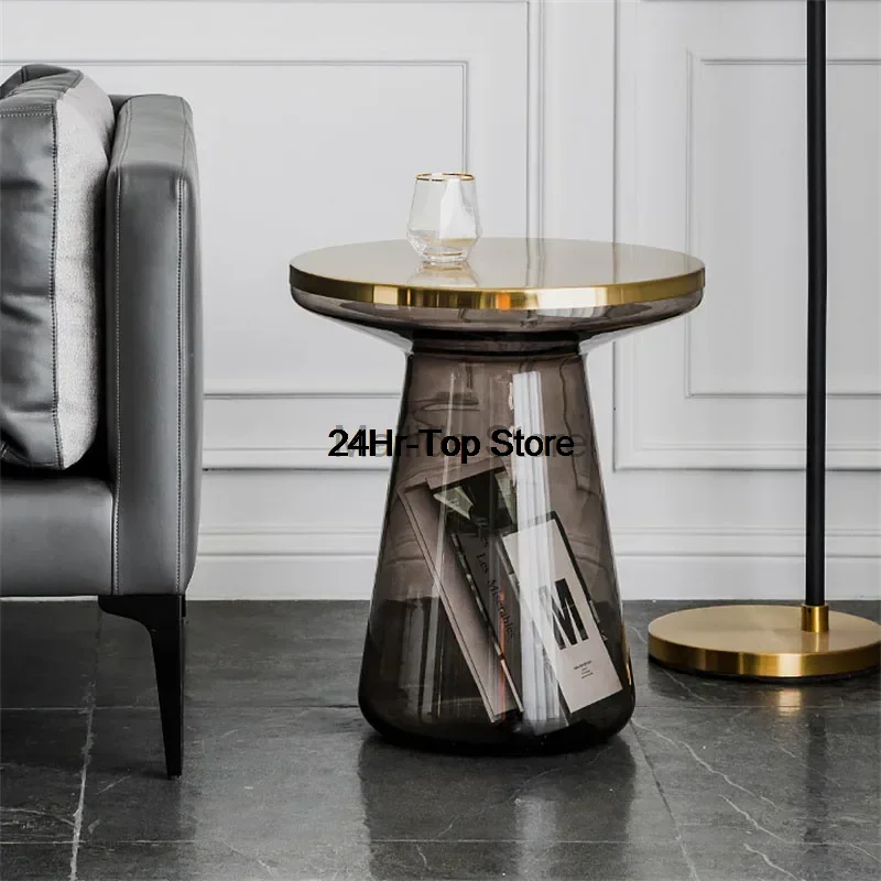 

Nordic Transparent Glass Bells Coffee Table for Living Room Furniture Home Designer Creative Small Apartment Ins Sofa Side Table