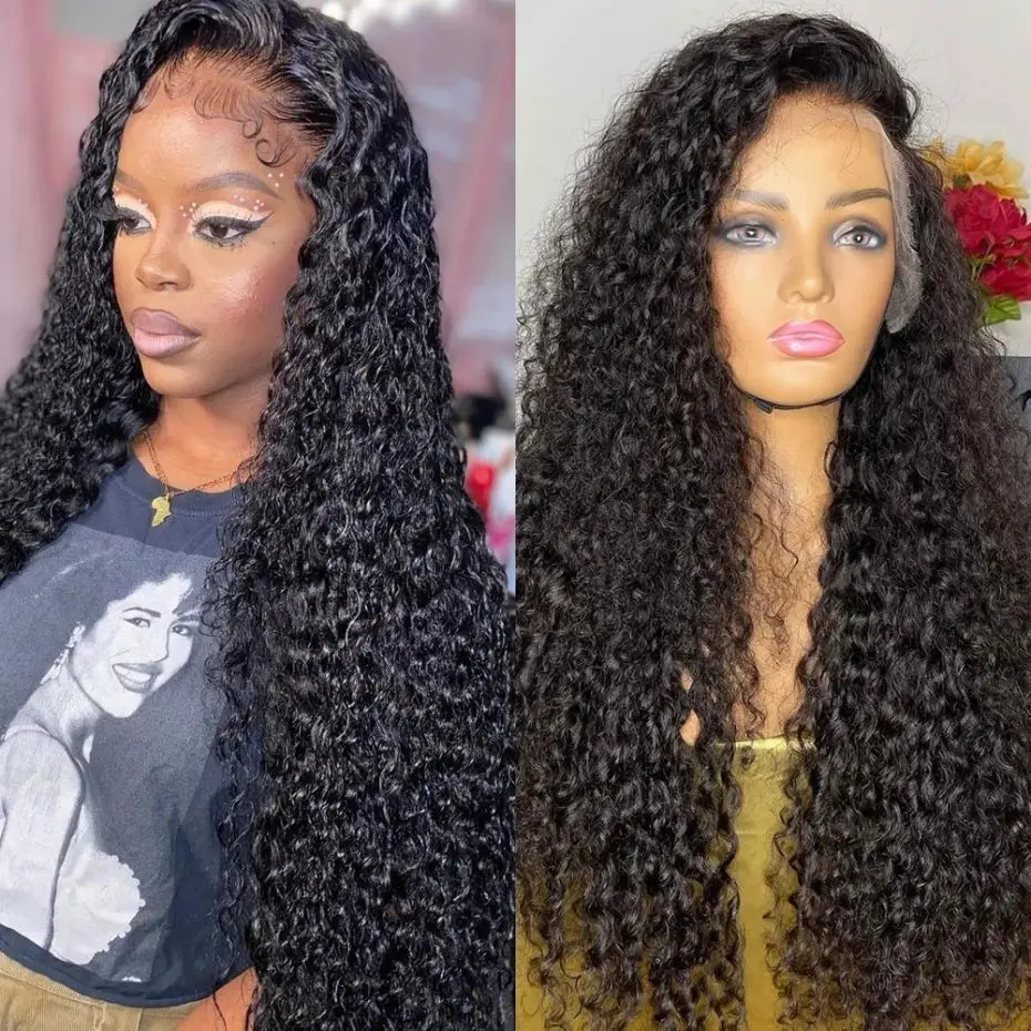 

13x4 Deep Wave Lace Front Wigs Human Hair Pre Plucked 26 28 30 Inch 13x6 HD Lace Front Wigs 4x4 Curly Lace Closure Wig for Women