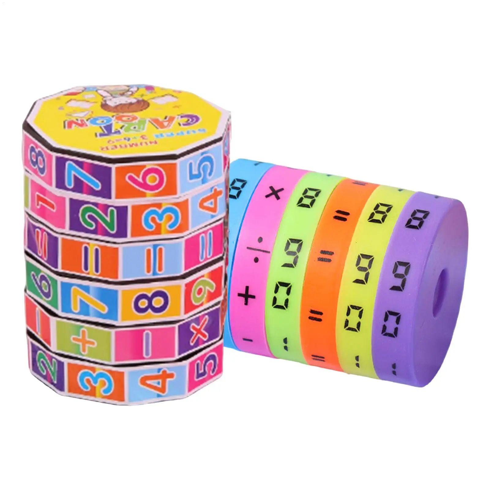 Kids Arithmetic Cube Math Blocks Cubes Cylinder Math Cube Intelligence Arithmetic Cube Number Math Game Colorful Educational Toy