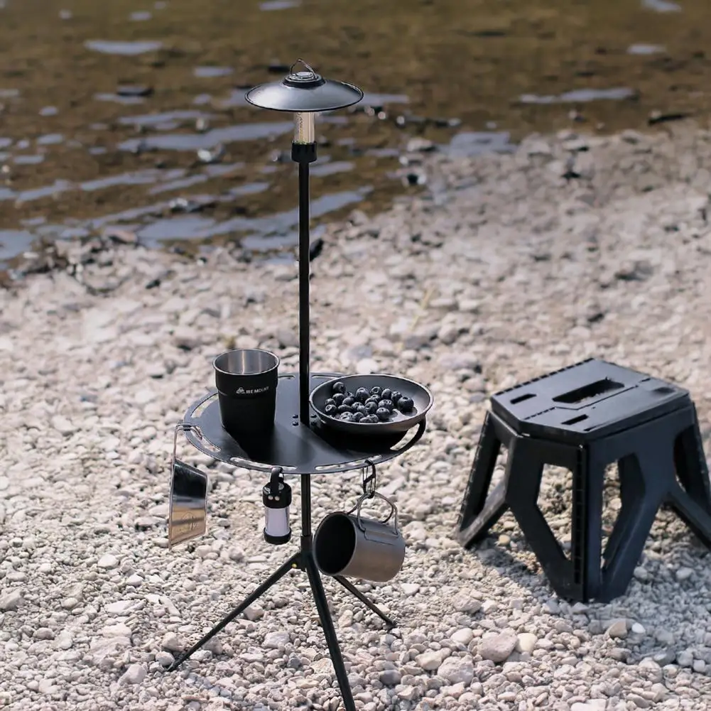 Round Detachable Table Compact Picnic Table Detachable Camping Table with Tripod Storage Bag Heavy Duty Lightweight Aluminum