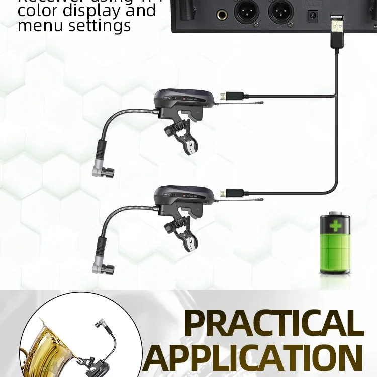 2025 gran oferta RBR d332 micrófono inalámbrico de saxofón digital con función de eco