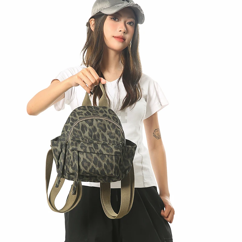 Durable Canvas Women's Backpack Camouflage Shoulders Bag Knapsack Travel Rucksack School Mochila Y2K Packbag Korea Eco Schoolbag