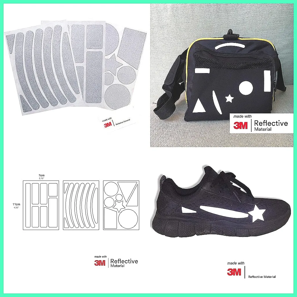 

3M Reflective Helmet Stickers, High Visibility Safety Decals for Night Cycling, Motorcycle, Car