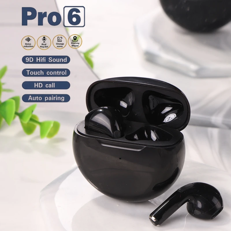 Air Pro 6 TWS Wireless Headphones with Mic Fone Bluetooth Earphones Sport Running Headset for Apple iPhone Xiaomi Pro6 Earbuds