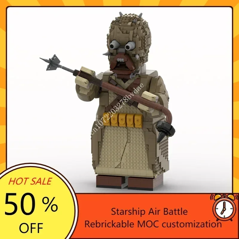 

MOC Space Battle Series Tusken Raider Megafigure Model Custom Puzzle Technology DIY Creative Assembly Toys Kids Gifts