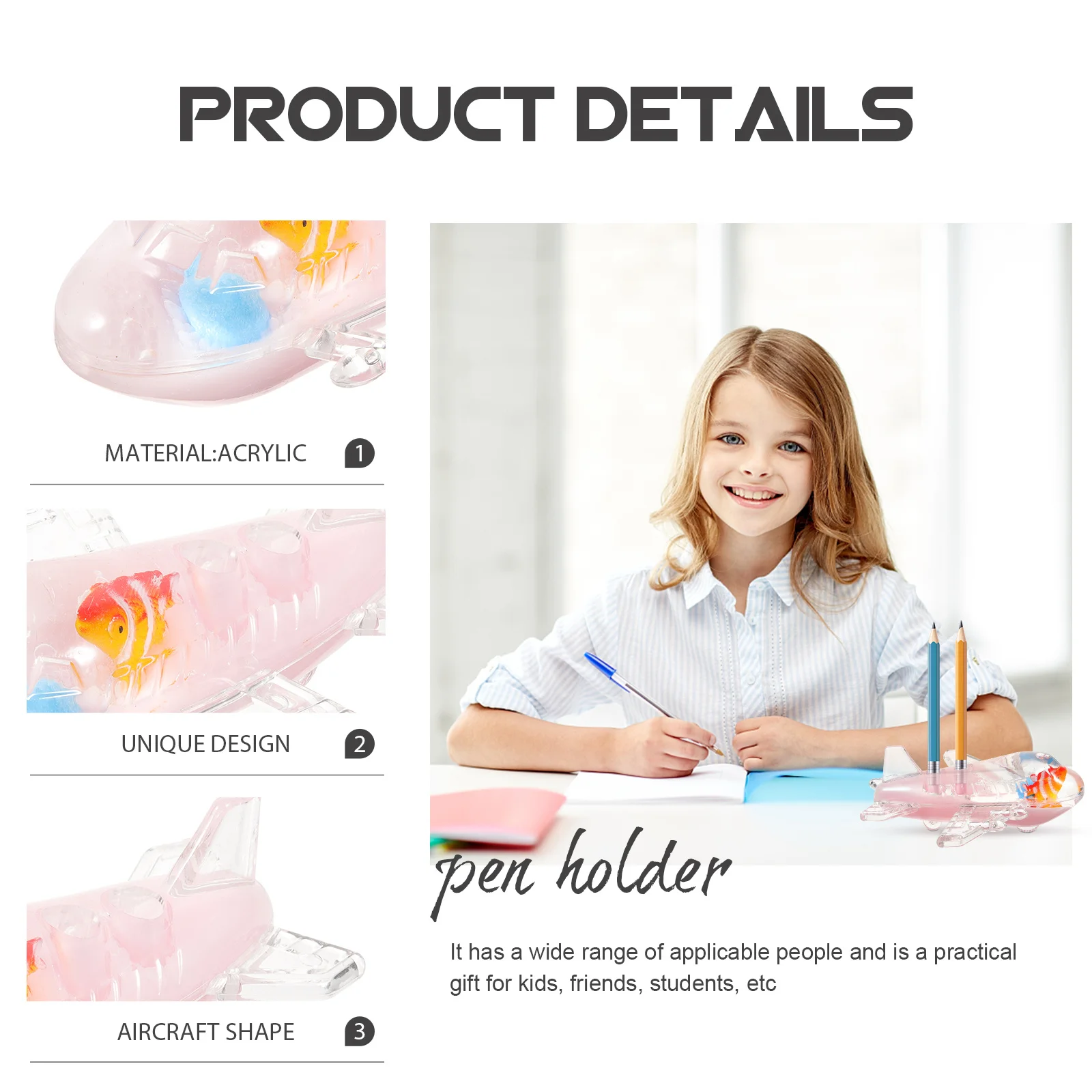 

Acrylic Pen Holder Desk Organizer Compact Small Pen Insert Rack for Students Teens Professionals Daily Use Sturdy Wear-Resistant