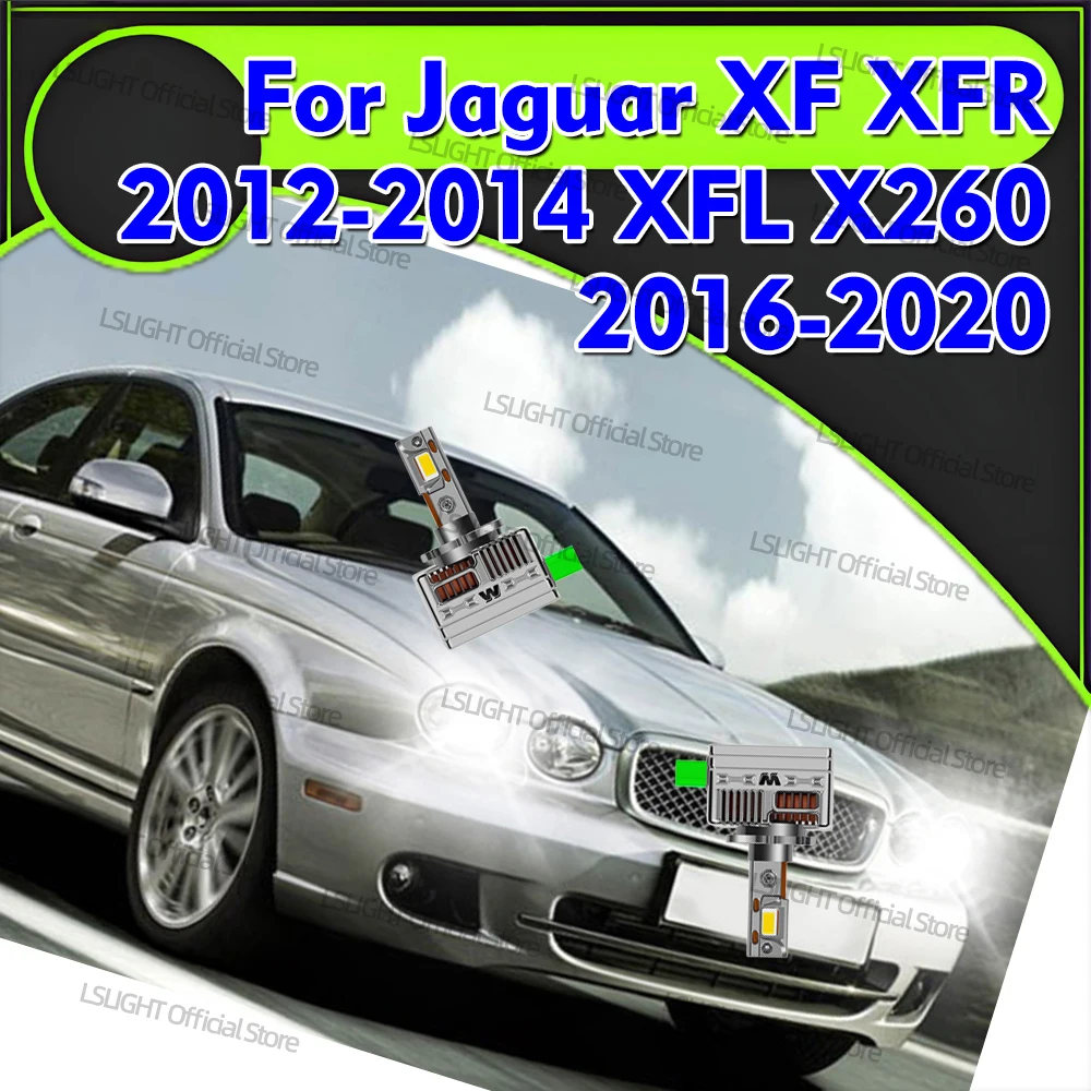 

2x LED D3S D3 Bulbs For Jaguar XF XFR 2012-2014 XFL X260 2016-2020 Car Headlights 30000LM High Lumens Lamps with Copper Tube 12V