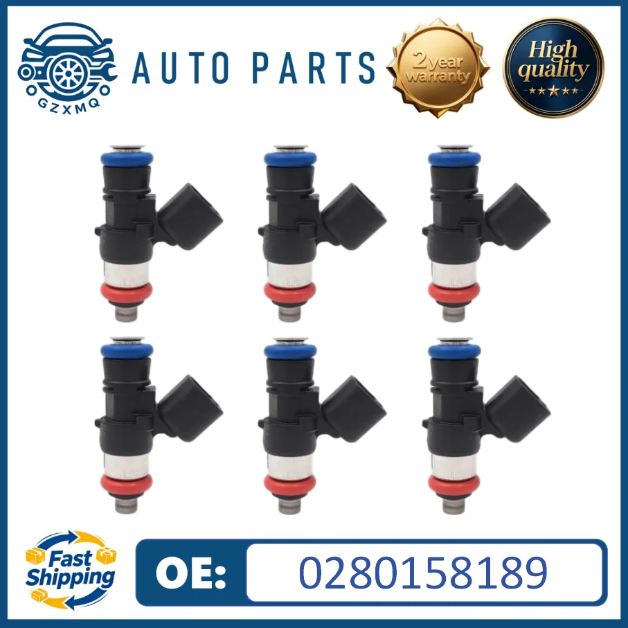 0280158189 High Quality 6pcs Fuel Injectors For Ford Escape 2009~2011 Fusion 2010~2012 3.0L V6#9L8E-A5A