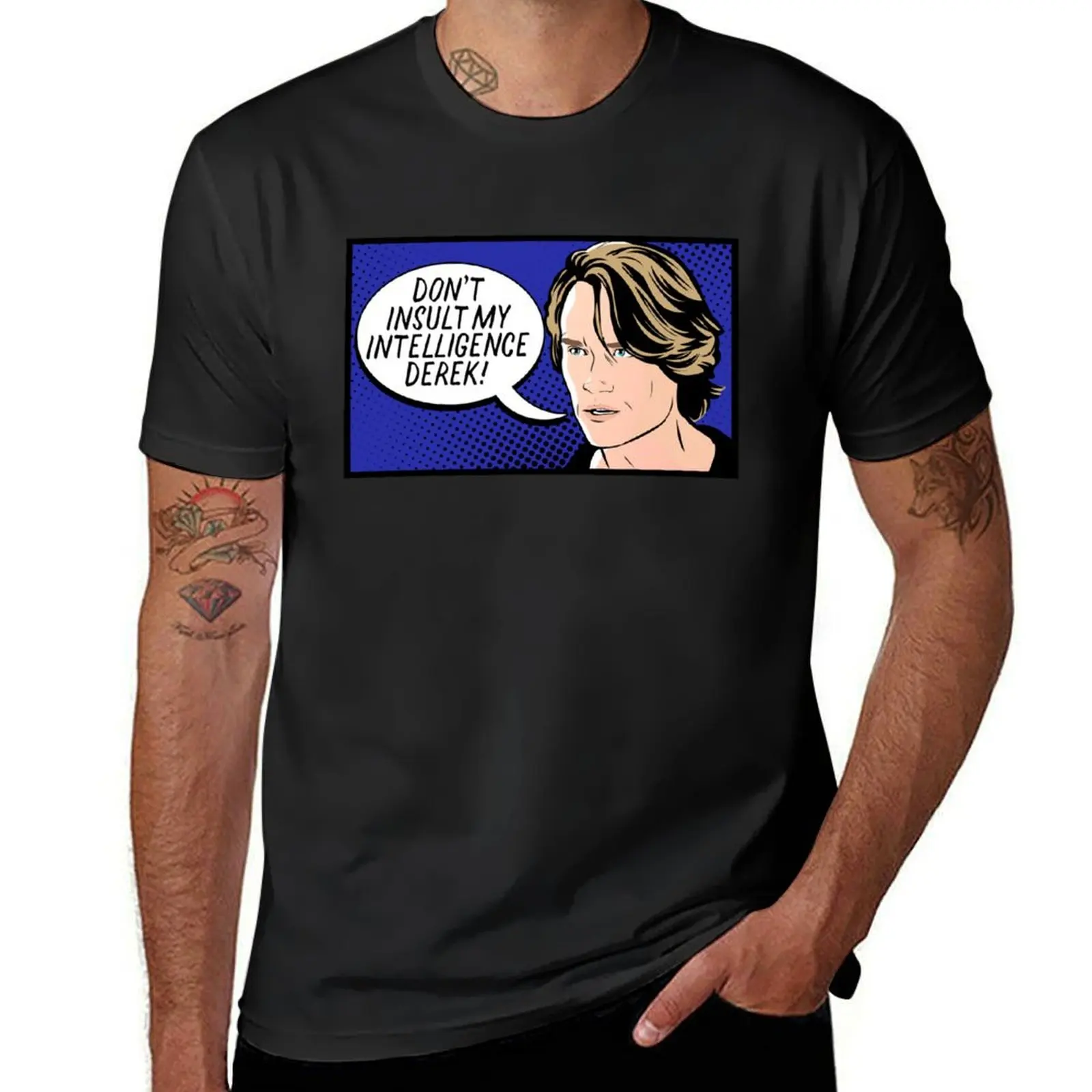 

Don't insult my intelligence, Derek! John Paul Jones from Bachelor in Paradise in Pop Art style T-Shirt