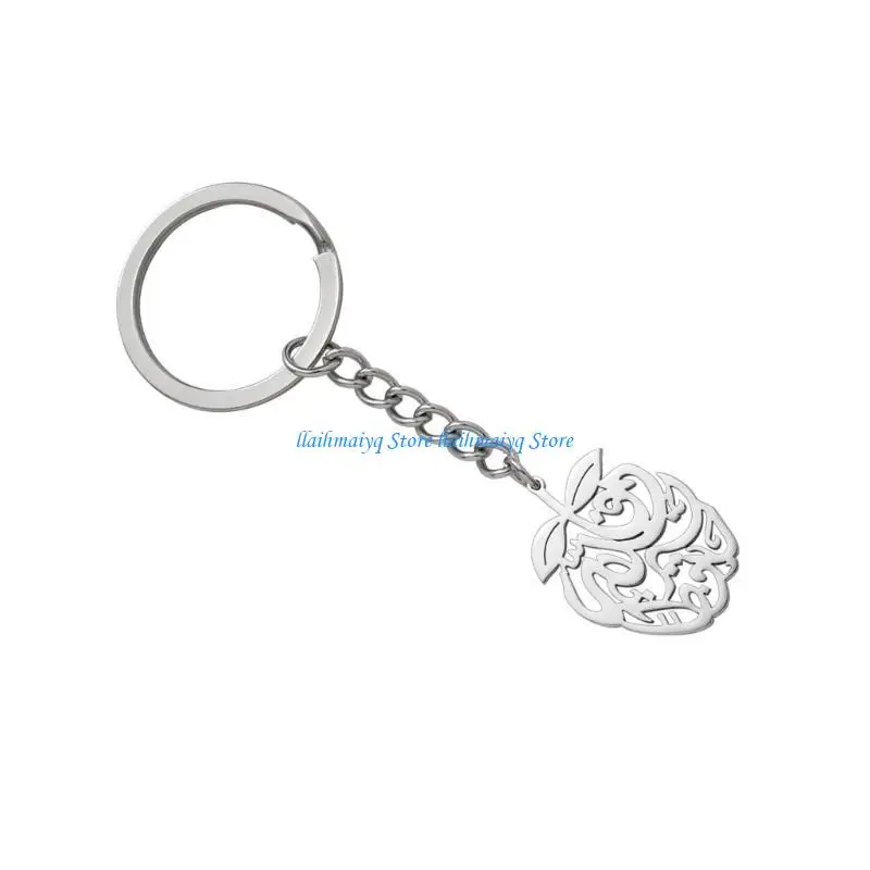 

573B Stainless Steel Key Chain Vintage Bottle Fruit Shaped Keyring Jewelry Gift