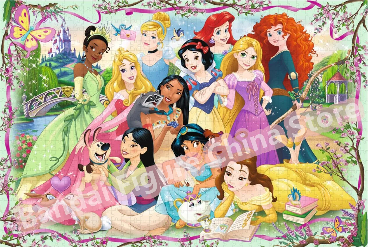 Disney Princess Characters Print Puzzle 300/500/1000 Pieces Stress Relief Toy Snow White Diy Assembled Jigsaw Puzzle Kids Gifts