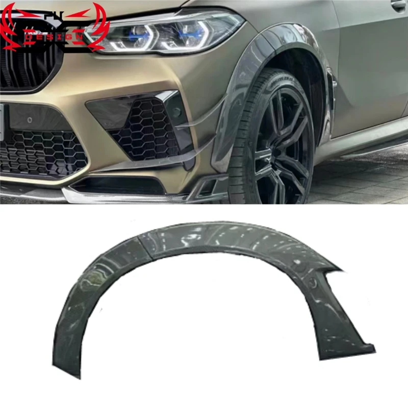 

For BMW X5M F95 Carbon Fiber Front Lip Front bumper 4PCS Wheel eyebrows Canards Body Kit Retrofit accessories