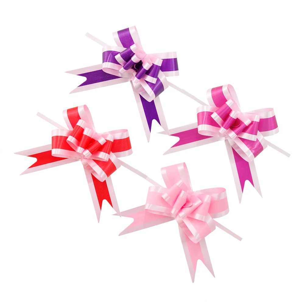 

40 Pcs Ribbon Bow Mixed Color Bows Party Decorative Bowknot Wedding Car Thick Pull Gift Packaging