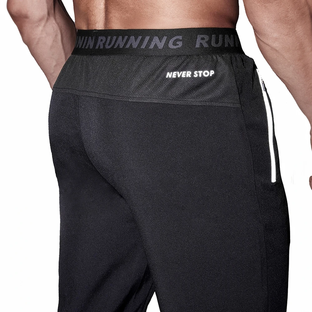 Mens Casual Pants Stretch Sports Quick Dry Pants Outdoor Training Fitness Running Casual Pants Men\'s Elastic Waist Black Sports