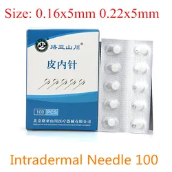 Intradermal Needle 100 Tiny Acupuncture Needle Ring Handle Disposable Sterile Press Needles Weeny Skin Beauty Massage