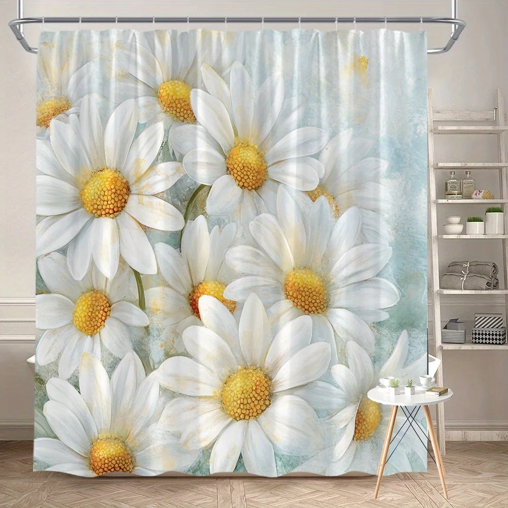 A Sunlit Daisy Garden Shower Curtain: Bring the Joy of a Sunny Day into Your Bathroom with This Beautiful Design Featuring