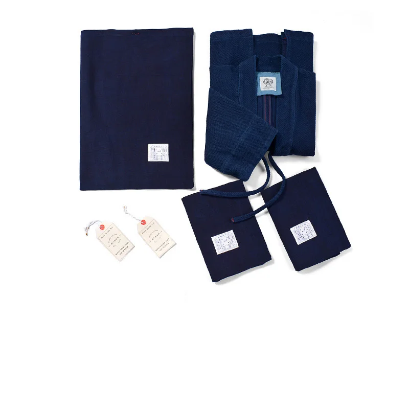 رداء طاوية مصبوغ بالنيلي، مصنوع يدويًا من القطن الياباني القديم المصبوغ بالنيلي، رداء طاوية غير رسمي، سترة ثقيلة #5