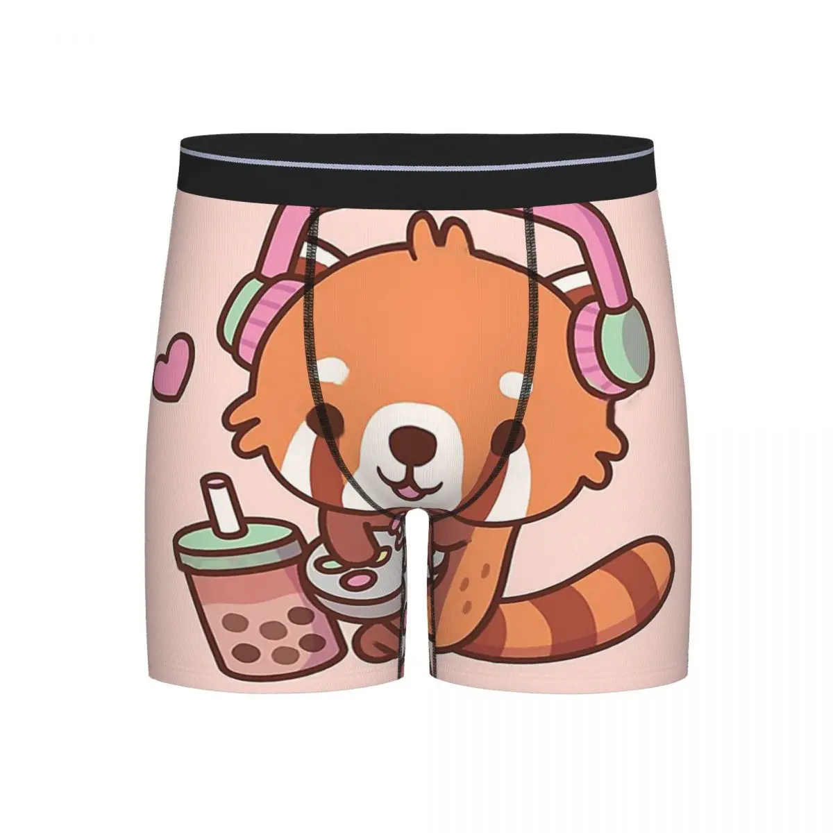 

Long Boxer Underpants Shorts Cute Red Panda Loves Playing Video Games Panties Men Ventilate Underwear for Homme Man Boyfriend