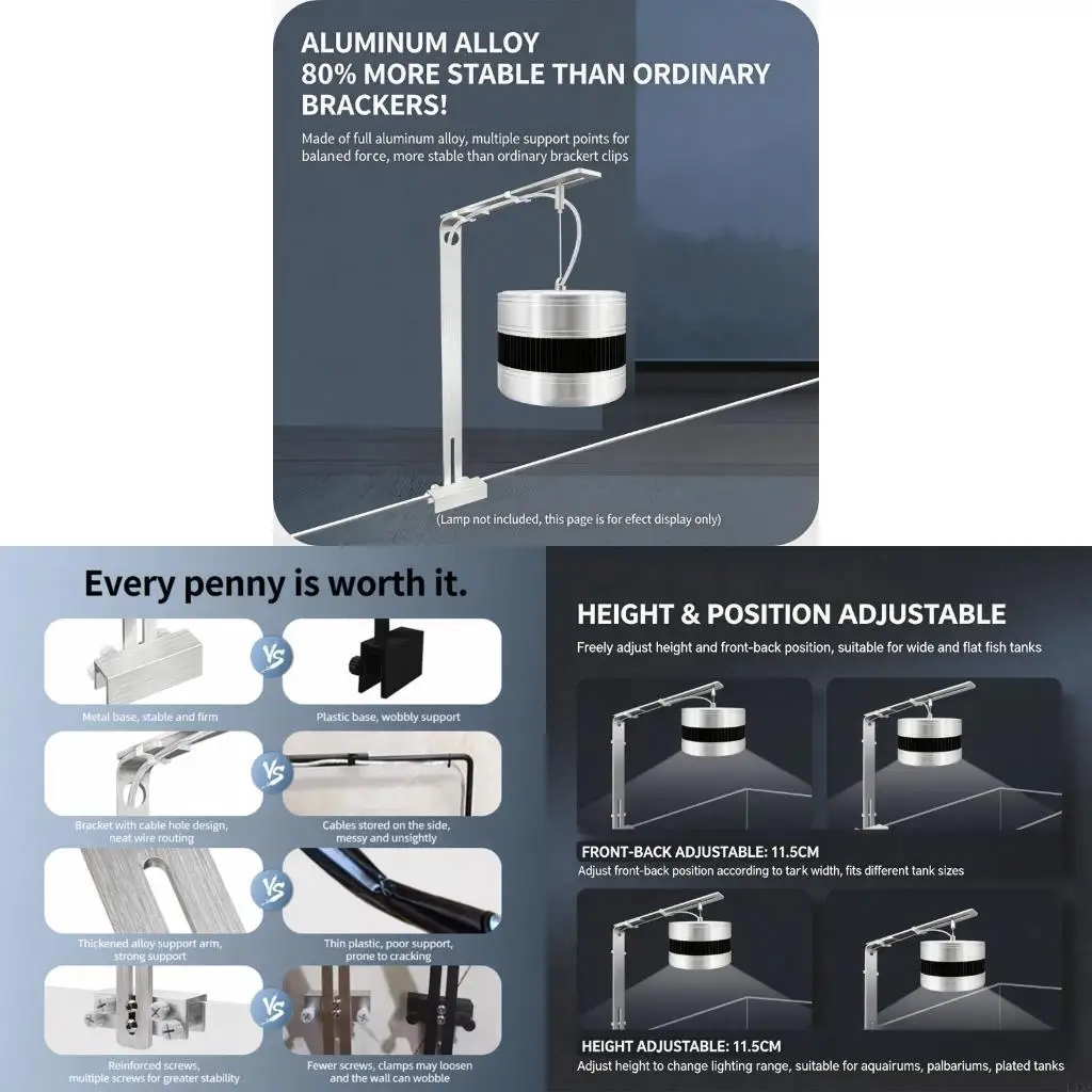 L43A 40cm Fish Support Aluminum cistern Lamp grip 20mm For Hanging Light With strengthened Finish