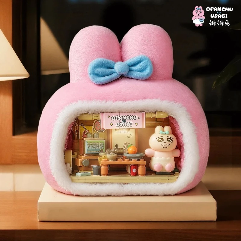 

Rabbit Hut Building Blocks Cute and Funny Desktop Decoration Small Particle Splicing Model Puzzle Toy Collection Gift