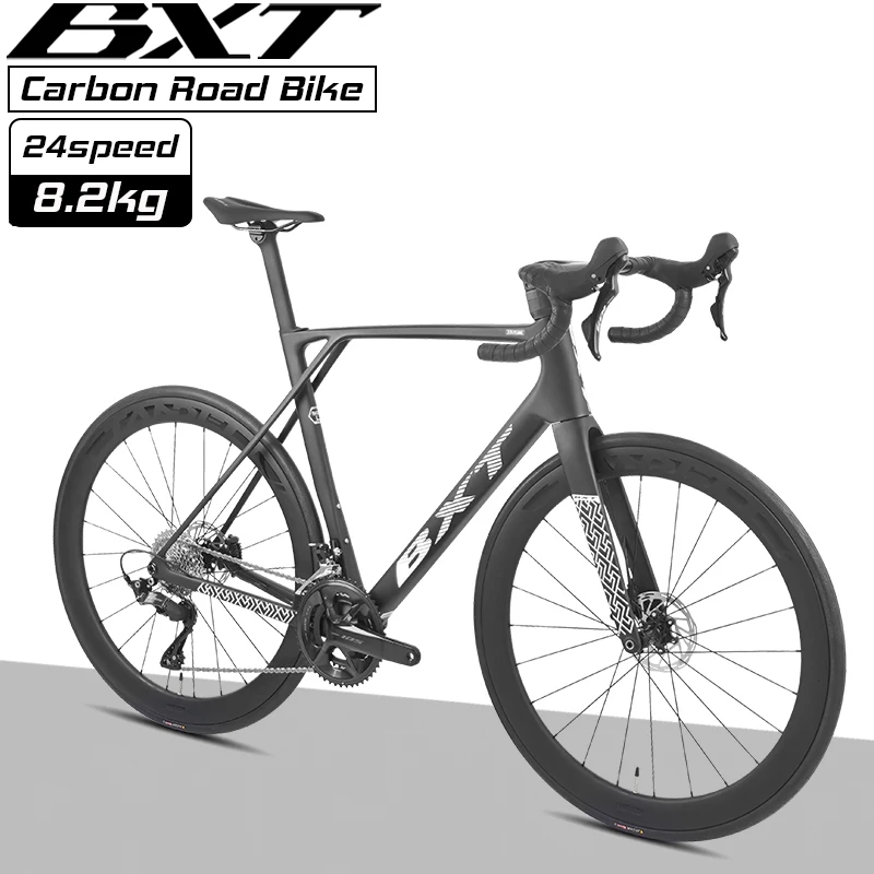 BXT New Model-155 Road Bike, Carbon Fiber Frame Fork Handlebar use Shimano 105 R7120 24Speed Shift Kit Bicycle Adult Racing Bike
