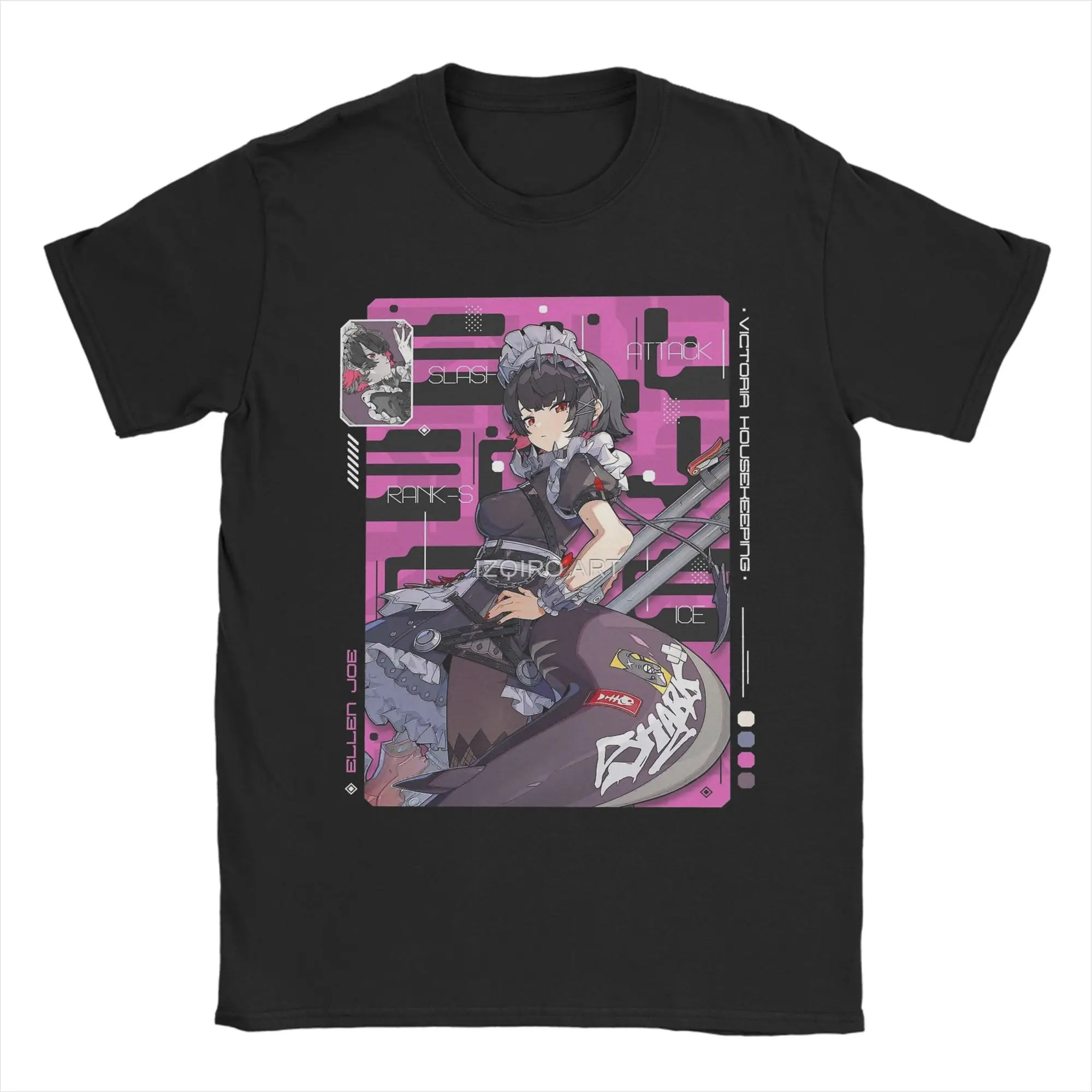 Men's T-Shirt Ellen Joe Zenless Zone Zero Humor Cotton Tee Shirt Short Sleeve  T Shirts Round Collar Clothing Summer