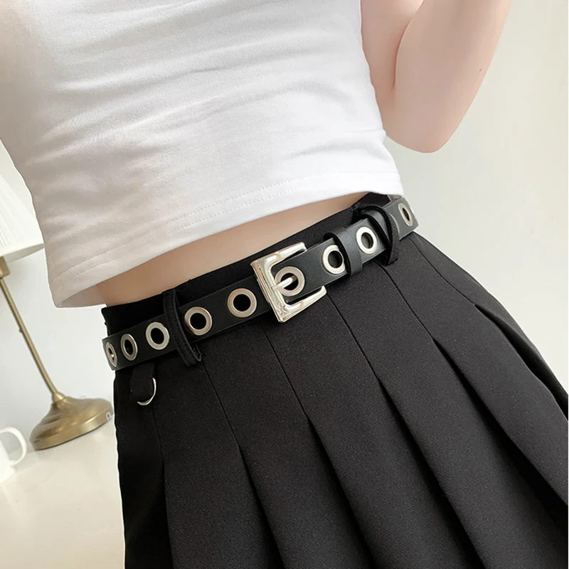 Punk Riem Vrouwen Jurk Harajuku Ketting Lederen Gesp Riem Dames Mode Jeans Taille Casual Ceinture PJ518