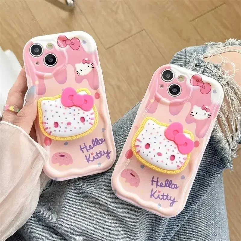 Hello Kitty Stand Phoen Case for Samsung Galaxy S22 Plus S23 S24 Ultra S20 FE A55 A35 A54 A53 A52 A15 A14 A05 A05S Sanrio Cover