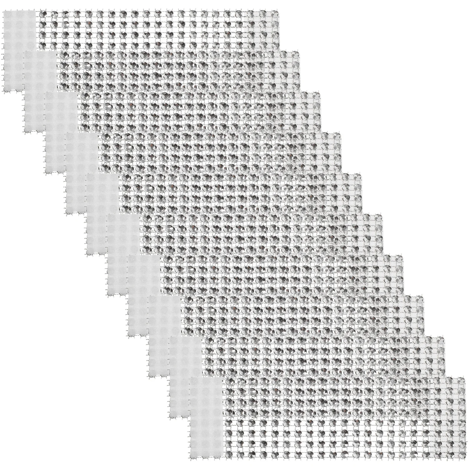 

60pcs Napkin Rings 8 Row Rhinestone Crystal Silver Decorative Holders For Wedding Party Bridal Shower Festival Serviette Buckles