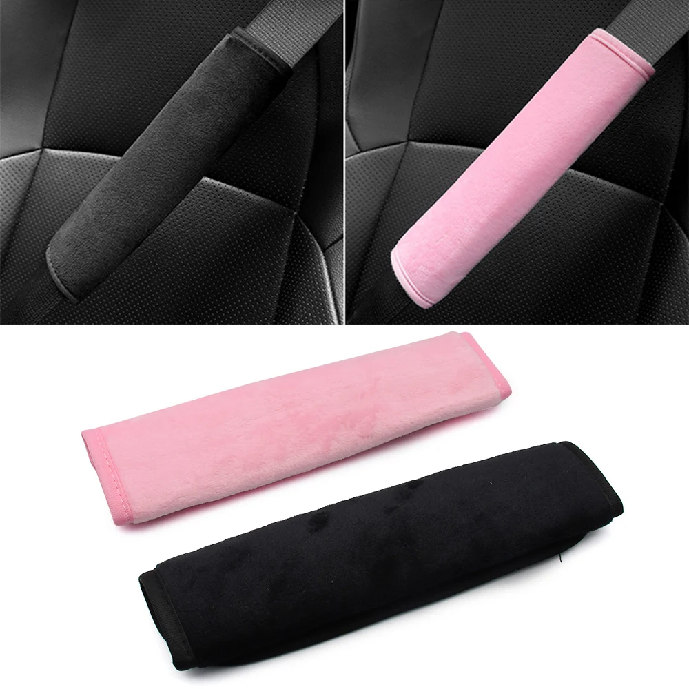 Car Seat Belt Cover Seatbelt Cushion Hairy Shoulder Pad Comfortable For Adults Youth Kids Proterctor Pink Interior Accessories