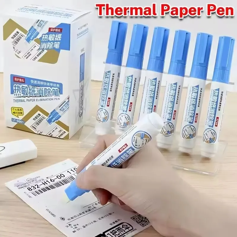 Caneta Apagadora de Papel Térmico Portátil e Durável para Proteção de Dados e Privacidade de Informações de Identidade (Caixa Aberta)