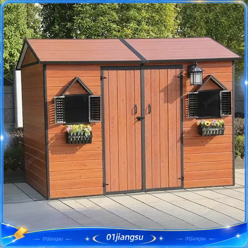 6x6 FT Metal Outdoor Tool Storage Shed with Windows Lockable Waterproof Garden Warehouse Backyard Utility House Heavy Duty