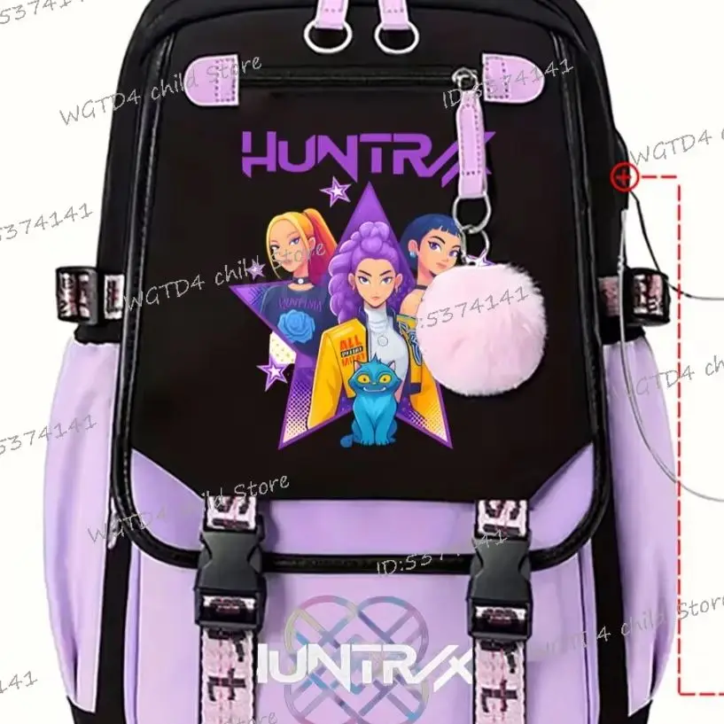 

School Backpack for Students Girls KPop Demon Hunters Backpacks Girl Boy Laptop Usb Port Bag 2025 Hot Movie Print Daily Bagpack