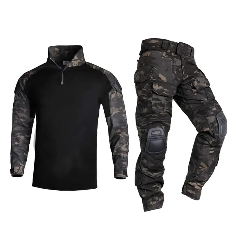 Outdoor long short-sleeved CP camouflage clothing women's suit men's frog clothing spring and autumn