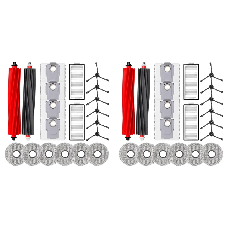 BAAN-2 Set Für Roborock Q Revo Master Roboter Staubsauger Wichtigsten Seite Pinsel Hepa-Filter Mopp Tuch Staub Taschen Ersatz Teile