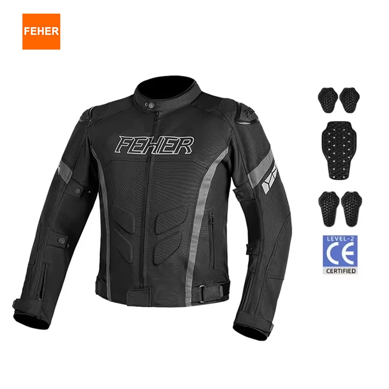 FEHER Motorjas All Season Waterdicht Heren Dubbellaags Ademend en Thermisch met TPU Schouderbescherming Rijjas
