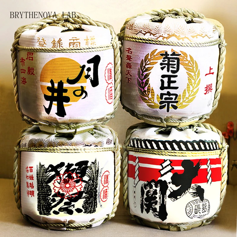 Japanese Simulation Sake Jar Traditional Barrel Sushi Shop Restaurant Foam Display Wine Barrel Club Pub Bar Decor Furnishings