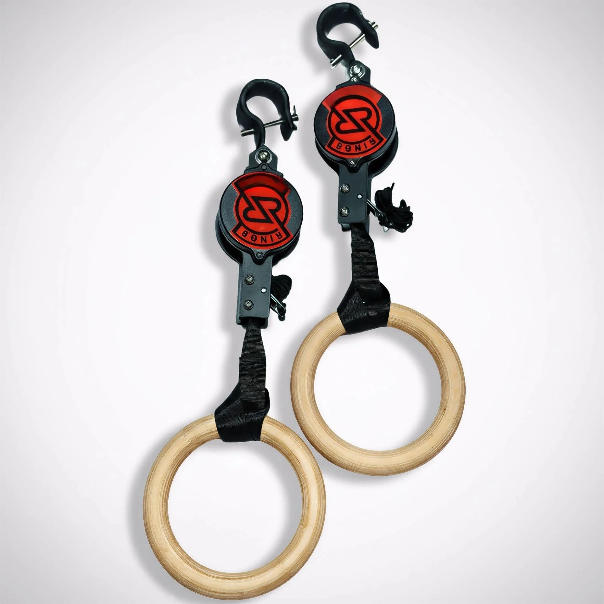 Adjustable Gymnastic Rings with Straps, Home Gym Fitness Hanging Rings for Bodyweight Strength Training