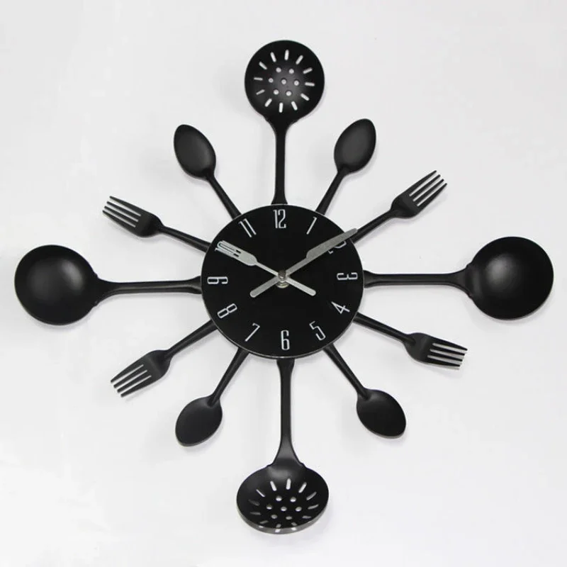 Clock Fashion Kitchen Iron Wall Clock Silent Creative Living Room Decoration Watch Wall Clock