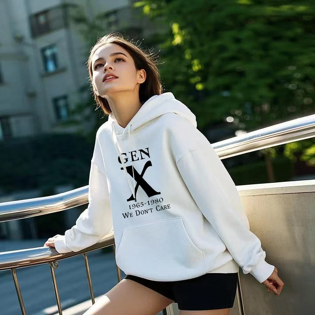 سويت شيرت بقلنسوة من Vintage Gen X 1965-1980 بلوفر مريح على طراز الشارع متوفر بـ 12 لونًا لملابس غير رسمية مريحة