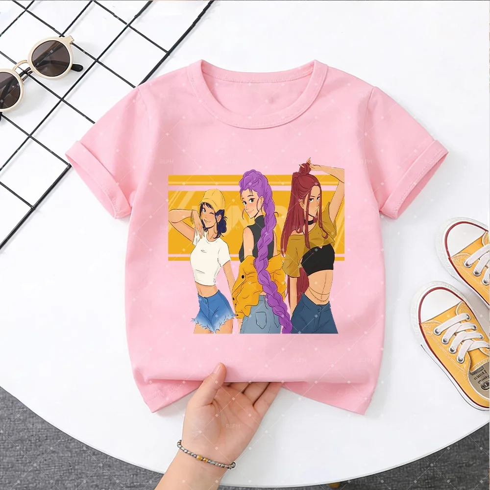 

Cute Kids T-Shirt with KPop Demon Hunters Inspired Design, Stylish and Comfortable for Little Fans