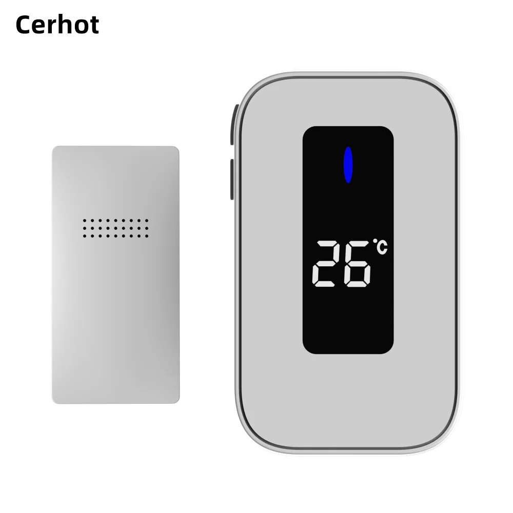 Cerhot Self Powered Outdoor Wireless Doorbell With Temperature Display 150m Waterproof Door Bell Sets 38 Songs Ring Home Welcome