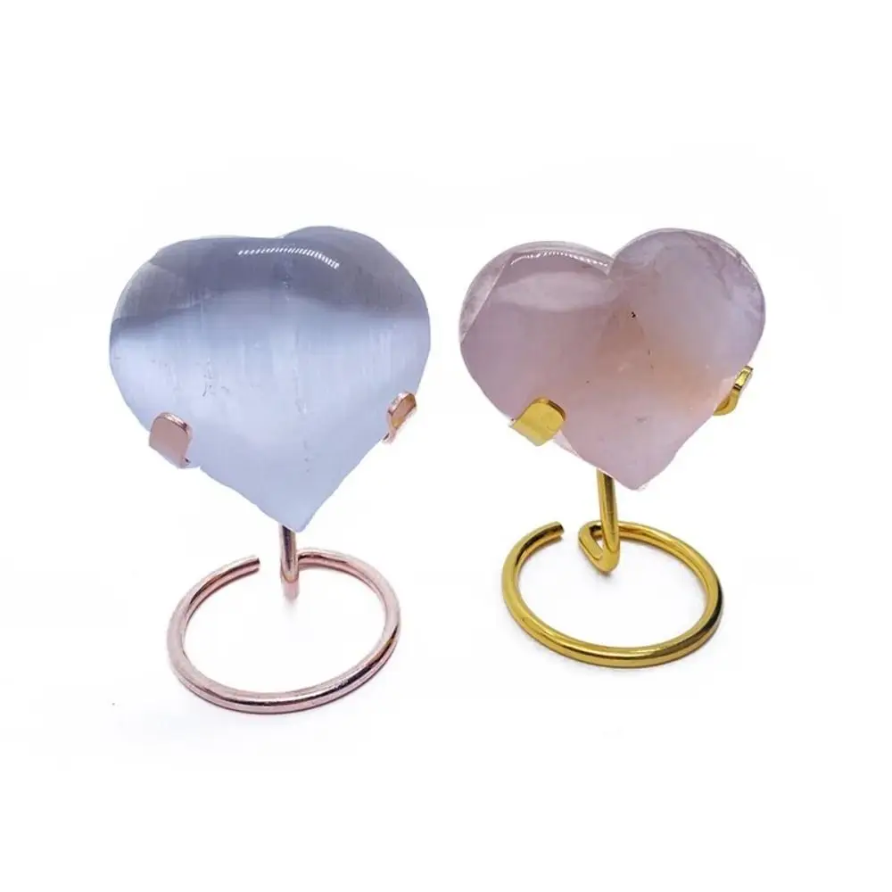 

Metal Base Love Chip Bracket Simple Style Silver/Golden/Black Crystal Heart Display Base Decorative