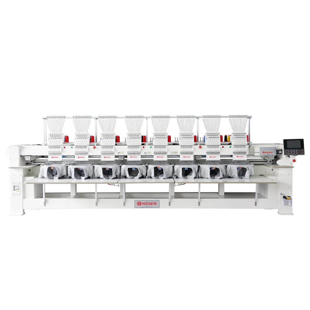 MHS1208H Industrial 12    8 Heads Hat T-shirt Multifunctional High-Speed Embroidery Machine for Sale with Long Serve Life