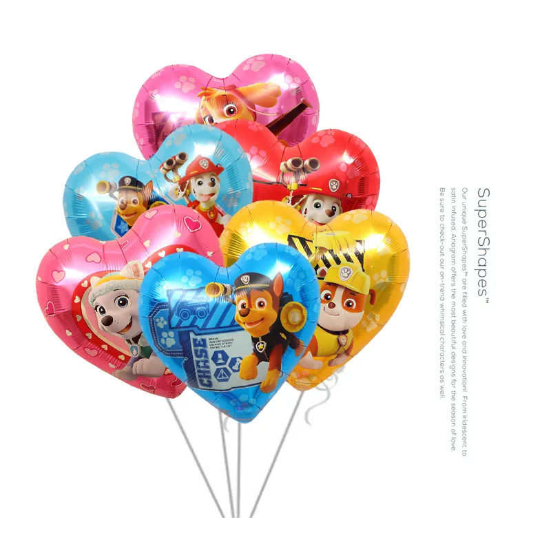 New Complete Kids Party Balloon Supplies Paw Patrol Aluminum Foil Balloon Children Party Toys Cute Cartoon Dog Balloons Decor