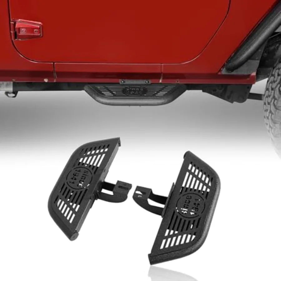 

2 Doors Running Boards Nerf Side Step Bars for 2007-2018 Jeep Wrangler JK 2-Door 2PCS Light Weight Steel Side Steps