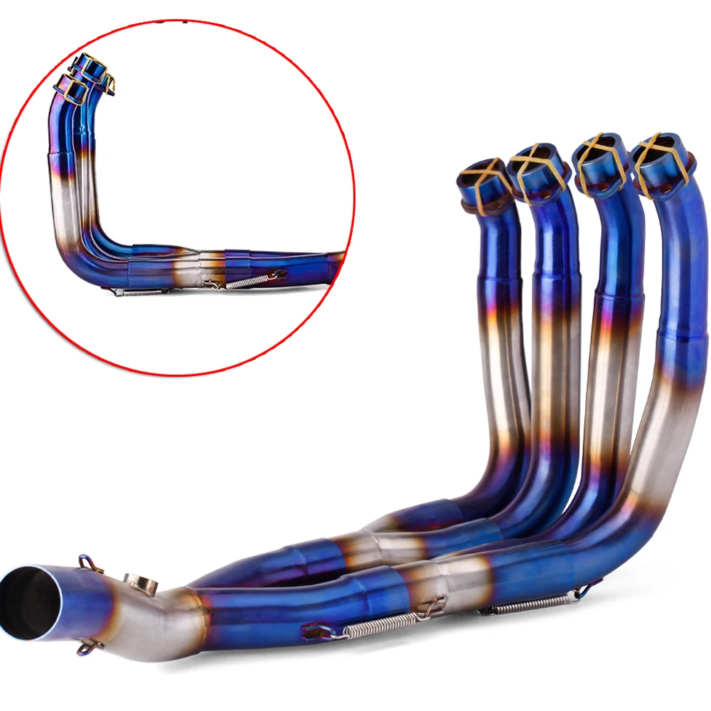 Universal 51MM volles Motorrad-Auspuffanlage Escape Slip On Front Tube Link Pipe Connect Muffer für Yamaha R6 2006-2016